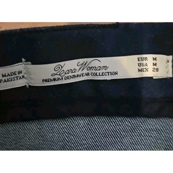 Leara Woman Dark Wash Denim Pencil Skirt Womens M 28" Long High Waist Zip Slit - Picture 6 of 8